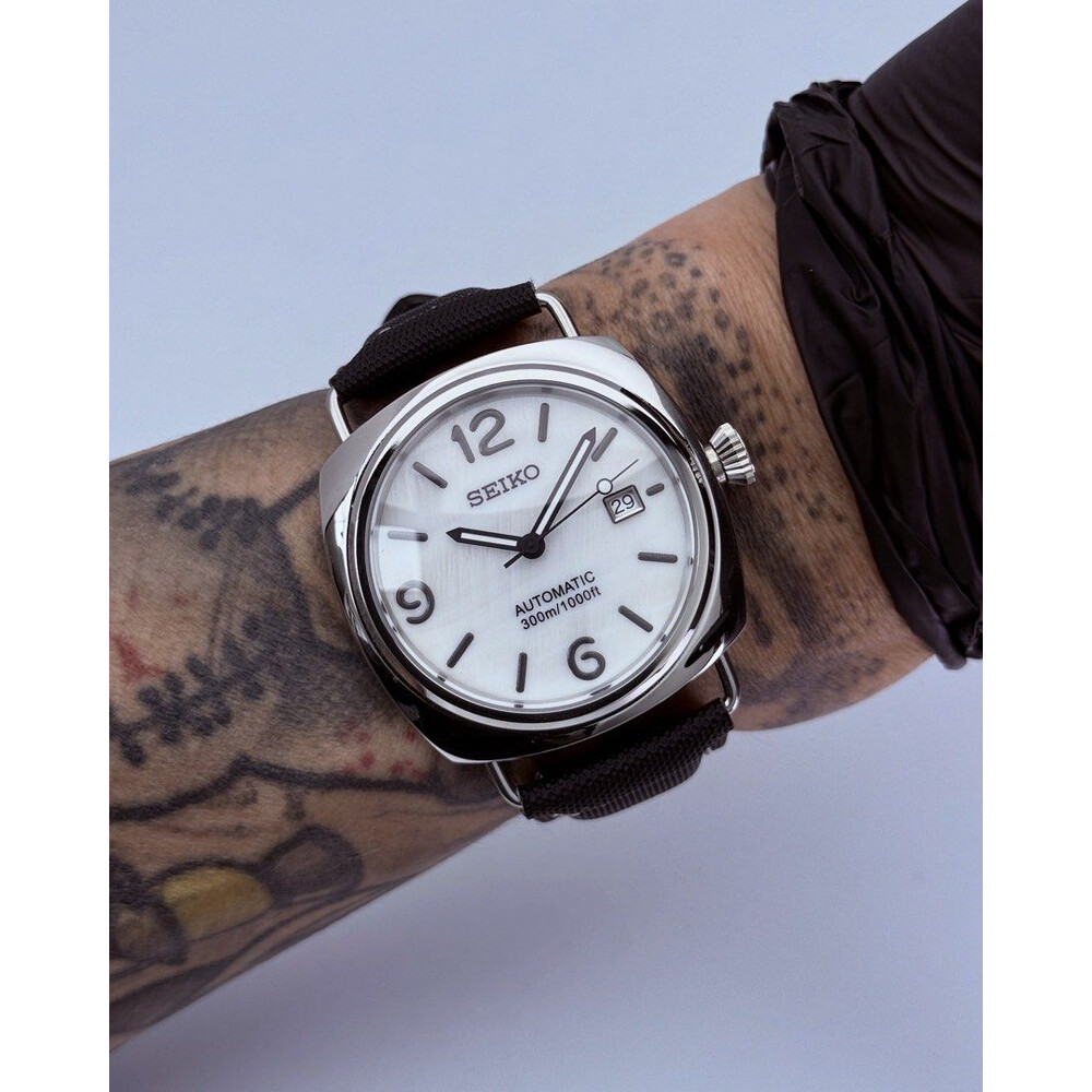 Custom Seiko Mod • White MOP Radiomir • 42mm
